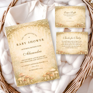 Enchanted Woodland Mushroom Baby Shower Invitation