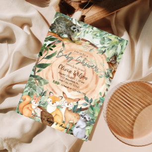 Woodland Zoo Animal Diaper Raffle baby shower Card