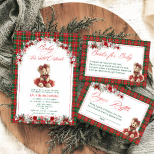 Teddy Bear Christmas Diaper Raffle Enclosure Card