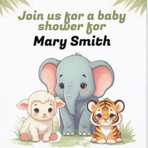 Animal Baby Shower Sticker