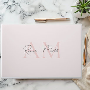 Minimalistic Monogram Initial & Name Pastel Pink Coffee Mug