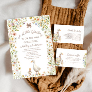 Cute Goose Boho Baby Shower Diaper Raffle Tickets Enclosure Card