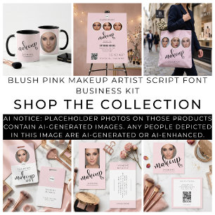 Elegant Blush Pink 3 Photo MUA Makeup Artist Tote Bag