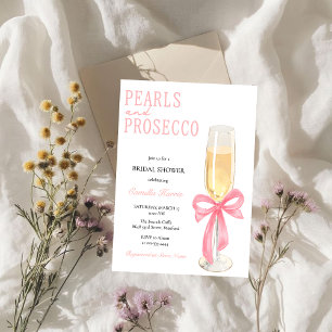 Pink Pearls & Prosecco Bridal Shower cards gifts Poster