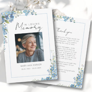 Forget Me Not Flowers "Celebration of Life" Photo  Invitation