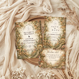 Romantic Whimsical Woodland Wedding Invitation