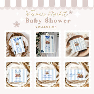 Blue Farmers Market Baby Shower Napkin