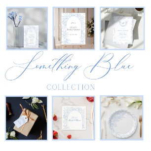 Something Blue Wildflower Bridal Shower Invitation Square Sticker