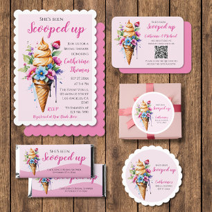 She's Been Scooped Up Ice Cream Bridal Shower  Invitation
