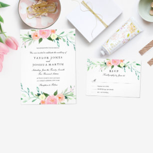 Watercolor Wildflower Wedding Invitation