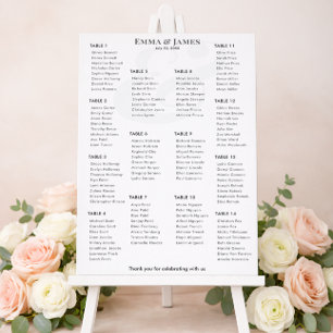 Black Reverse Ampersand Wedding   Table Seating Place Card