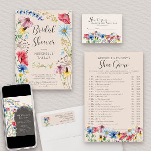 Wildflower Charm Wedding Couples Shower Shoe Game
