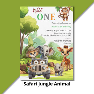 Safari Jungle Animal Wild One 1st Birthday Party Paper Plate
