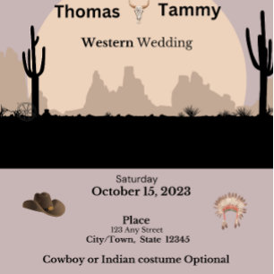 Turquoise Flowers Wedding Invitation