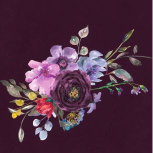 Plum Violet Chic Peony Bridesmaids Luncheon Invite