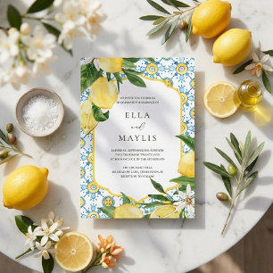 Mediterranean Lemon Wedding Ceremony Program   Menu
