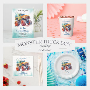 Monster Truck boy Birthday  Invitation
