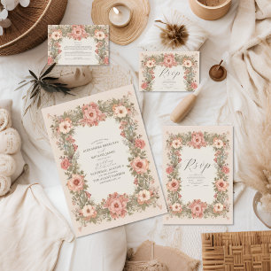 Botanical Garden Art Nouveau Wedding Invitation