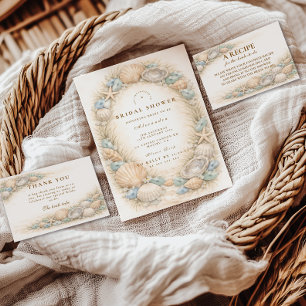 Coastal Seashell Wreath Bridal Shower Napkin