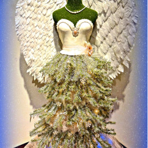 Angel Mannequin Dress Form Christmas Tree Holiday Card
