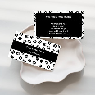 Pattern Of Paws, Dog Paws, Cat Paws, Black Paws Business Card