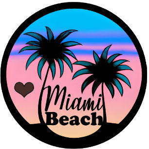 Miami Beach Blue and Pink Palm Trees Large Gift Bag
