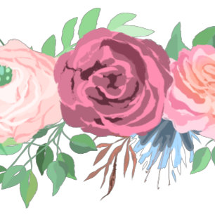 Graceful roses Typography Virtual Wedding Ceremony Invitation