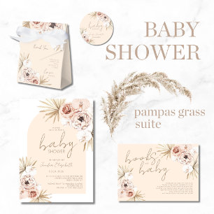Boho Pampas Grass Baby Shower Welcome Poster