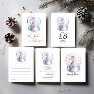 Watercolor Glitter Unicorn Winter Table Number