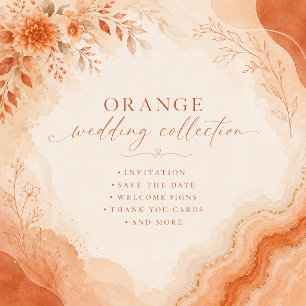 Tropical Orange Hibiscus Wedding   Invitation
