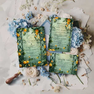Citrus Garden Botanical Wedding Save The Date