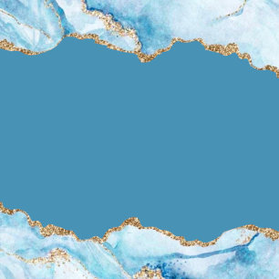 Dusty Blue and Gold Agate Elegant Wedding Invitation