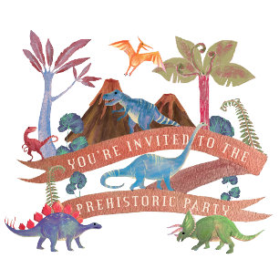 Dinosaurs Invitation   Prehistoric Party