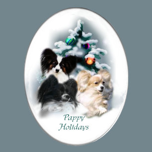 Papillon Christmas Gifts Holiday Card