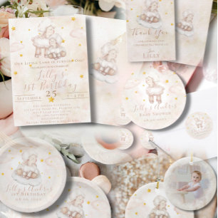 Soft Spring Lamb Pastel Dream star Pink cloud dust Wrapping Paper Sheet