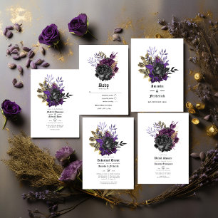 Purple Black and Gold Gothic Wedding Programme