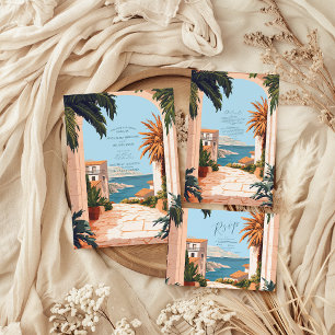 Amalfi Coast   Mediterranean Tiles Wedding Save The Date