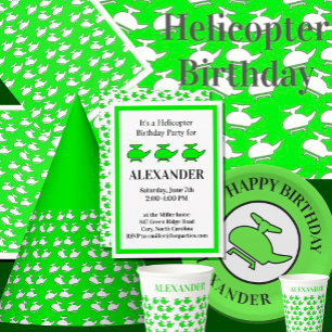 Happy Helicopter Birthday Party Banner