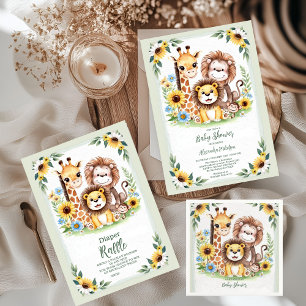 Tropical Jungle Safari Animals Baby Shower Napkin
