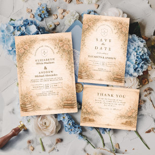 Romantic Botanical Wildflower Garden Wedding Save The Date