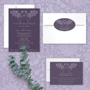 Pewter Tree of Life Wedding Invitation
