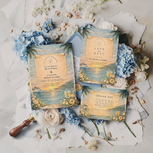 Ocean View Cruise Wedding Thank You Card