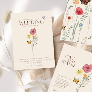 Whimsical Wildflower Butterfly Bridesmaid Proposal Invitation