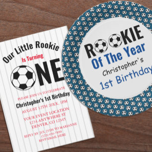 Rookie Soccer 1st Birthday Invitation