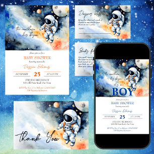 Outer space astronaut baby shower welcome sign