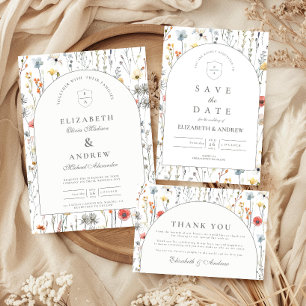 Elegant Wildflower Botanical Wedding Save The Date
