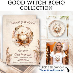 Good Witch Pumpkin Halloween Bridal Shower Party  Invitation