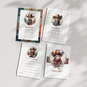 Rustic Western Cowboy Baby Shower Thank You Card
