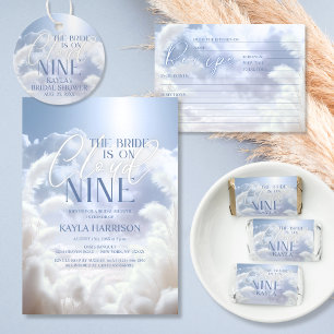 Bride On Cloud Nine 9 White Pampas Bridal Shower Paper Plate