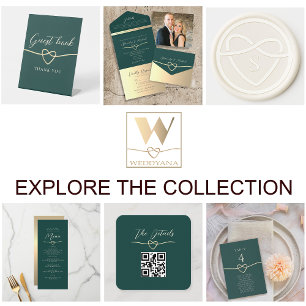 Emerald Green Wedding QR Code Invitation